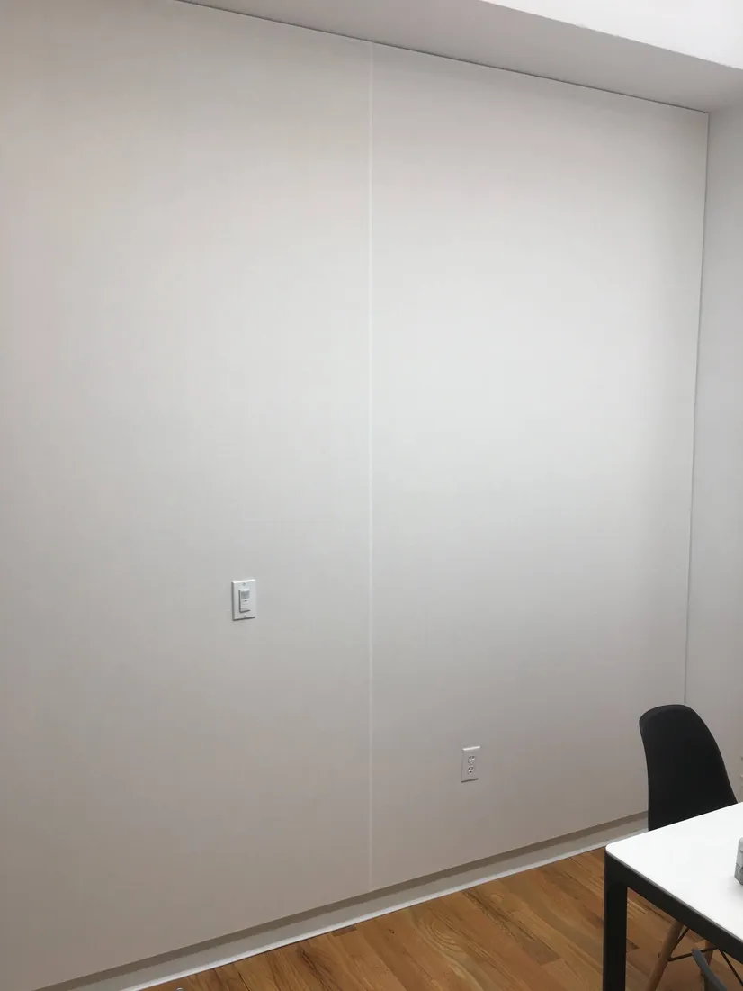 White Acoustic Fabric Wall in Conference Room