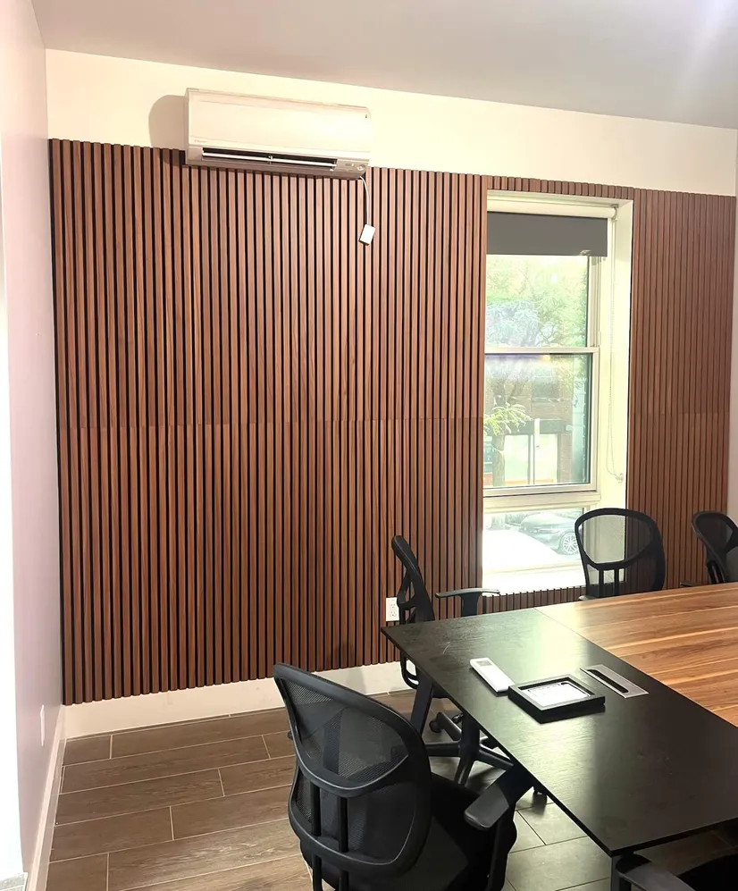 Wood Slat Panels in Office